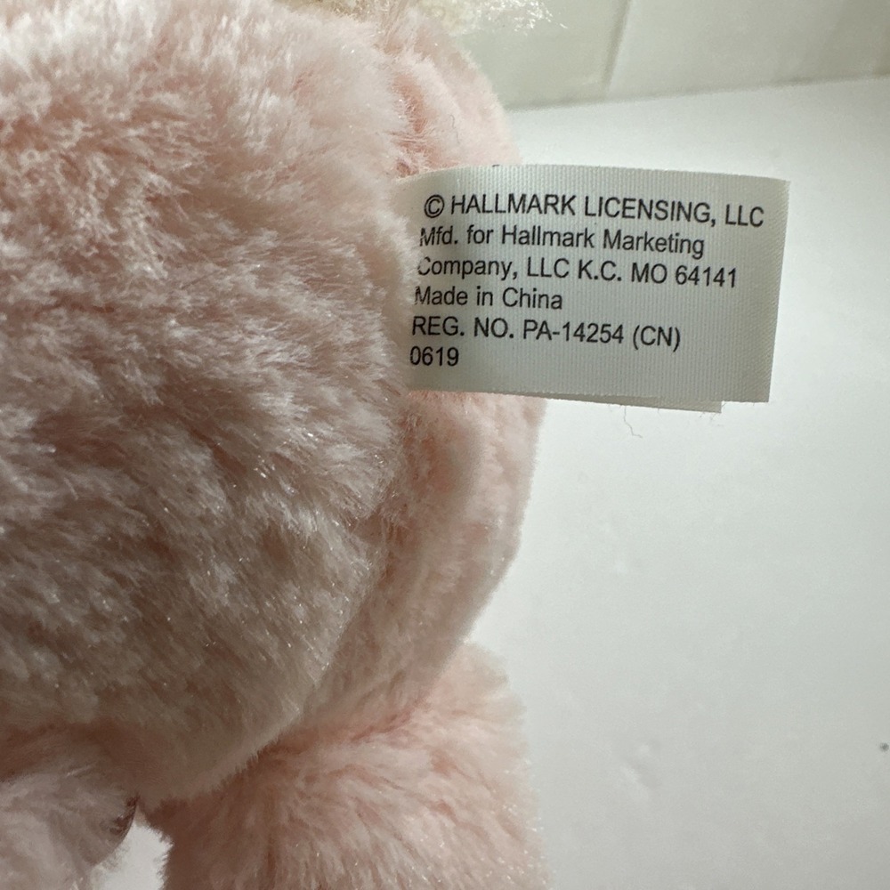 Hallmark Pink Bunny Rabbit Plush Rattle Baby Toy 12" - Picture 9 of 11